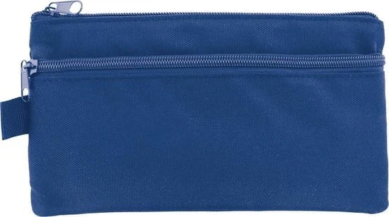 Schooletui plat, 21x11cm blauw Kangaro