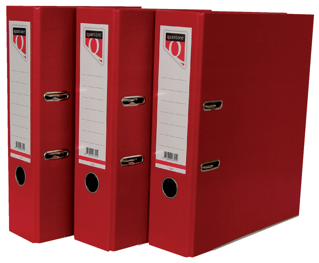 Ordner Quantore A4 80mm insteek rugetiket rood