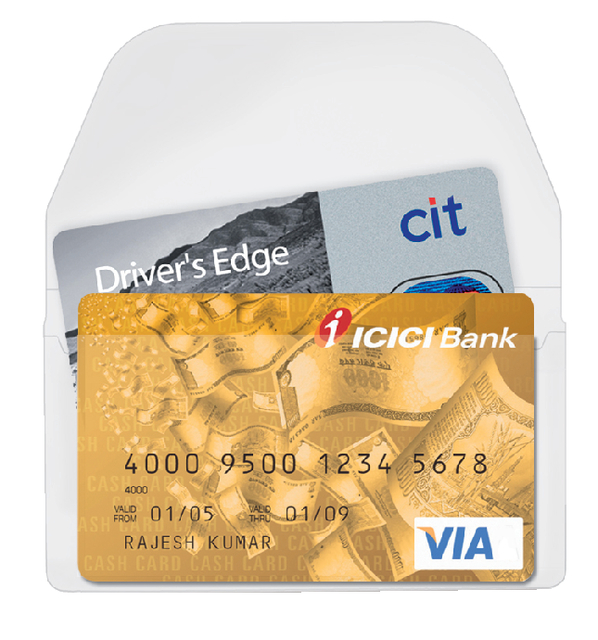 Visitekaarttas 3l 6825-10 105x60mm Zelfkl +Klep