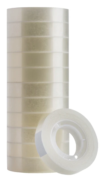 Plakband Quantore 12mmx33m transparant; 12 rol
