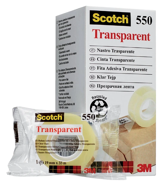 Tape 3M Scotch 550 extra helder; 19mmx33mtr