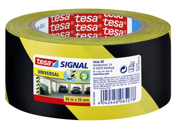 Waarschuwingstape Tesa 58133 geel/zwart; 66m