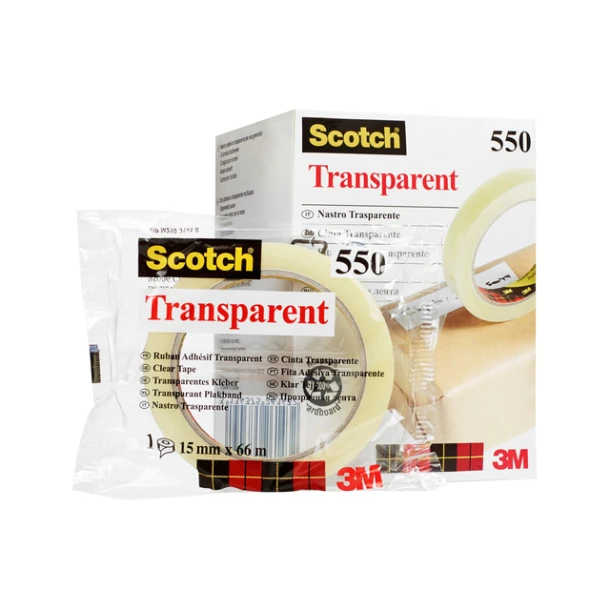 Tape 3M Scotch 550 extra helder; 15mmx66mtr