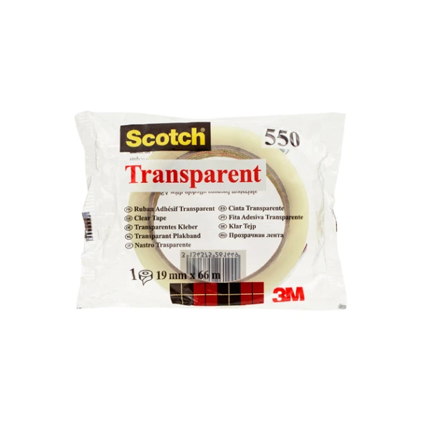 Tape 3M Scotch 550 extra helder; 19mmx66mtr