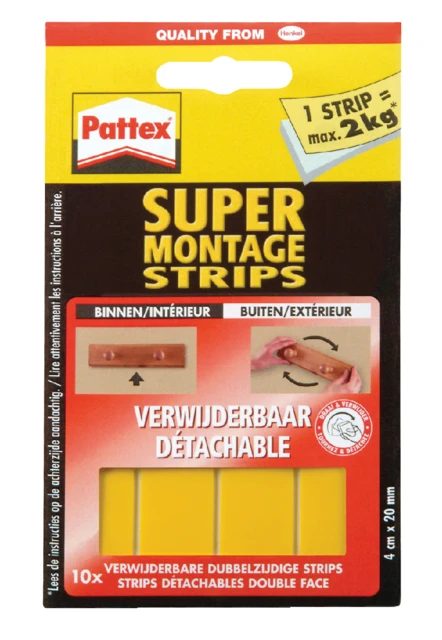 Supermontagestrip Pattex 2kg Verwijderbaar