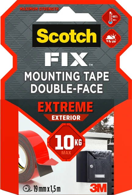 Plakband Scotch Extreme Exterior 19mm x 1,5m dubbelzijdig
