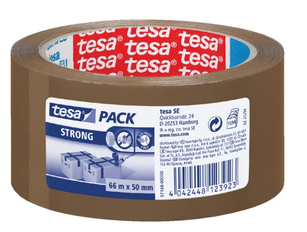 Verpakkingstape Tesa (57168) 50mmx66m bruin PP