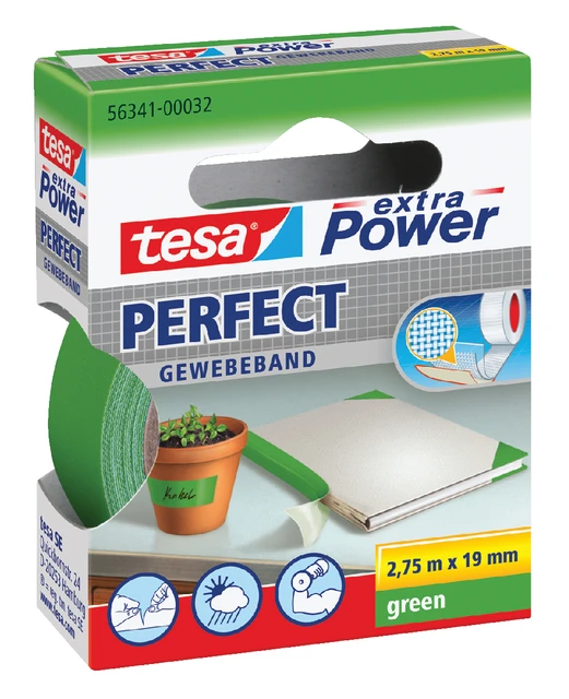 Linnentape Tesa 56341 groen 19mm x 2.75mtr