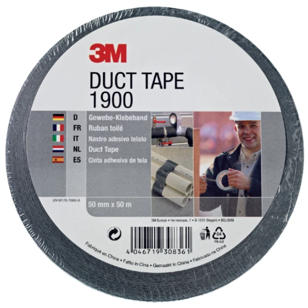 Plakband 3M Scotch 1900 Duct Tape 50mmx50m Zwart