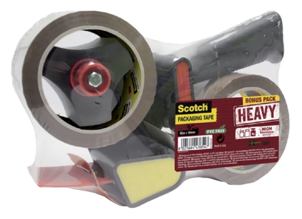 Handdozensluiter Scotch met 2rol Heavy 50mmx66m Bruin