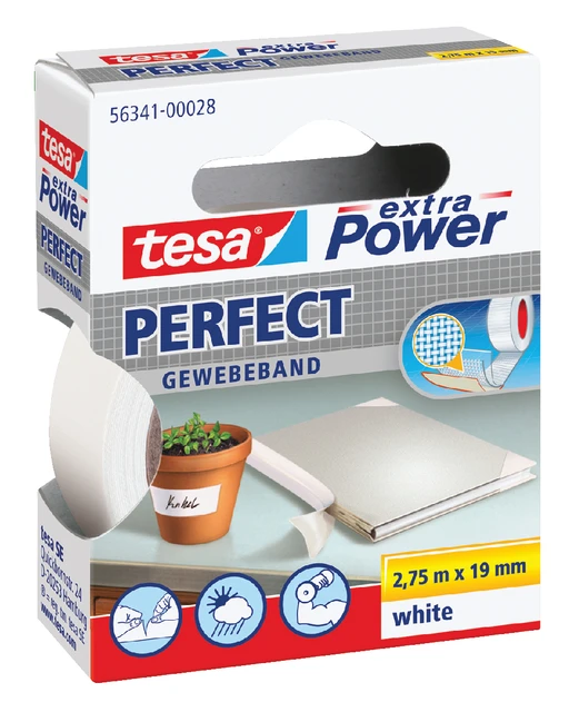 Linnentape Tesa 56341 wit 19mm x 2.75mtr