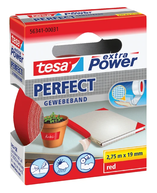 Linnentape Tesa 56341 rood 19mm x 2,75m
