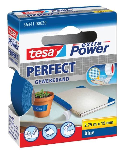 Linnentape Tesa 56341 blauw 19mm x 2,75m