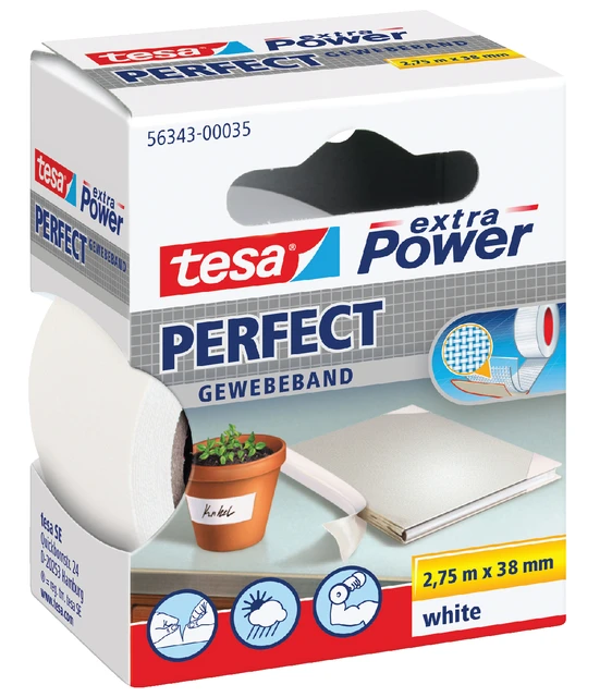 Linnentape Tesa 56343 wit 38mm x 2,75m