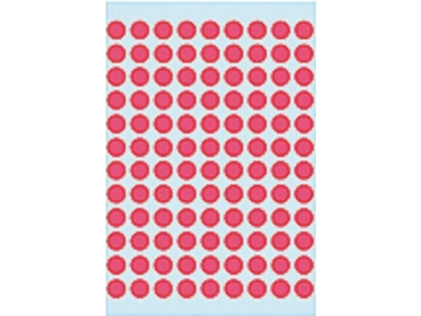 Etiket HERMA 1846 rond 8mm fluor rood 540stuks