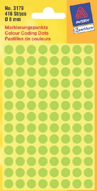 Etiket Az 3179 Rond 8mm Lichtgroen 416stuks