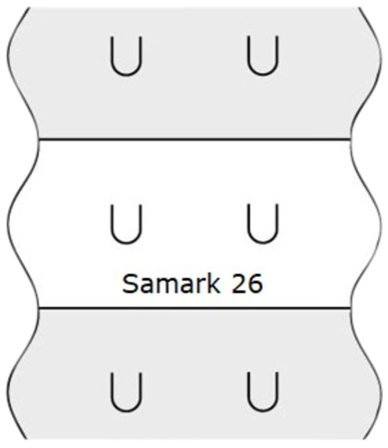 Etiketten Sato/Samark 12x26mm 545012 afneembaar wit, ds 36 rol