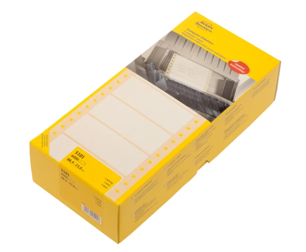 Etiket Avery 5101 88.9x23mm 1-baans wit 6000 stuks