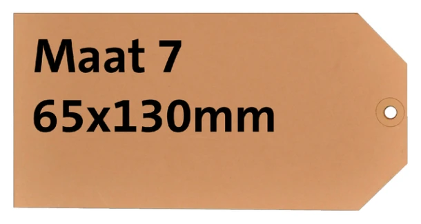 Label karton nr 7 200gr 65x130mm chamois 1000 stuks