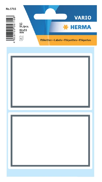 Etiket HERMA 5715 53x80mm schrift grijs kader 12st