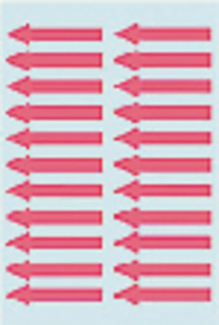 Etiket HERMA 4143 38x7mm pijl rood 88stuks