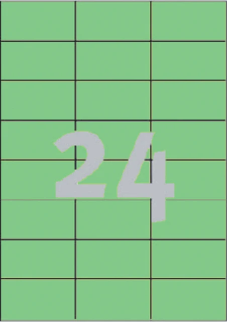 Etiketten 70x37mm ZW-3450 groen; doos 100 vel