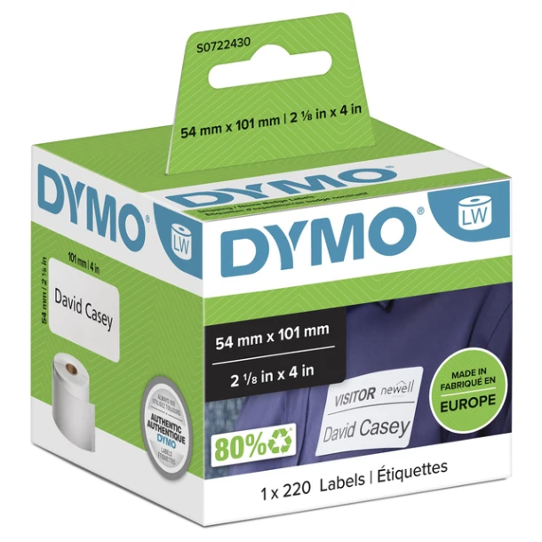 Labelwriteretiket Dymo 99014; 54x101mm ds 220