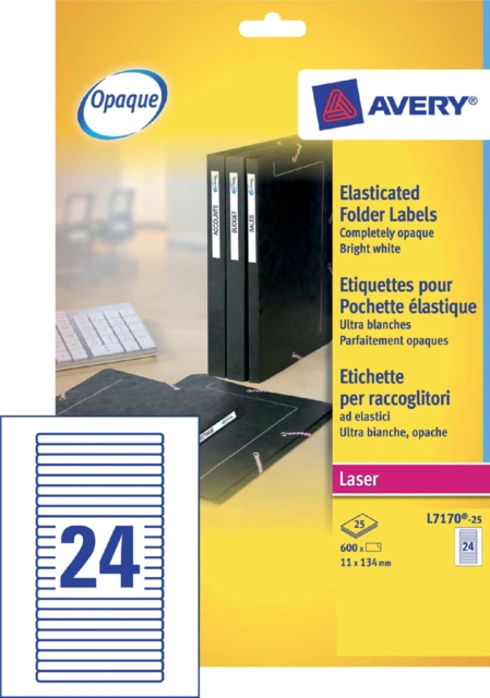 Etiket Avery L7170-25 134x11mm wit 600 stuks