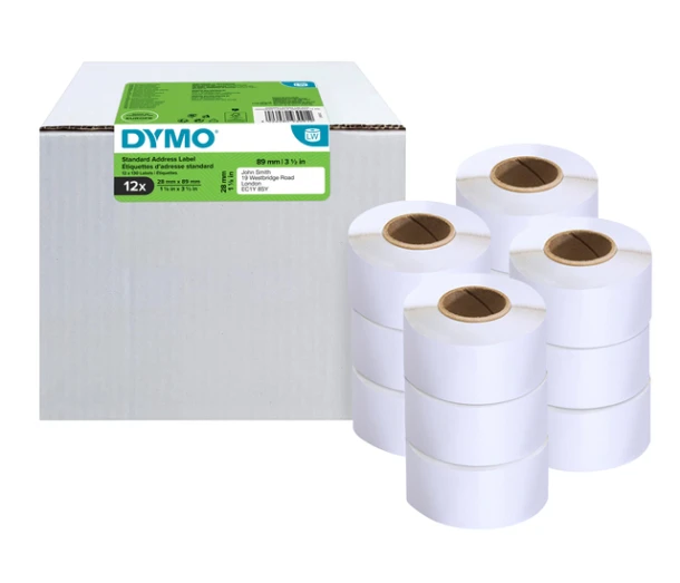 Etiket Dymo LabelWriter adressering 28x89mm 12 rollen รก 130 stuks wit
