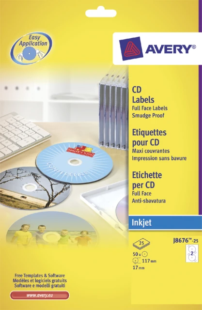 Etiket Avery Cd J8676-25 50st