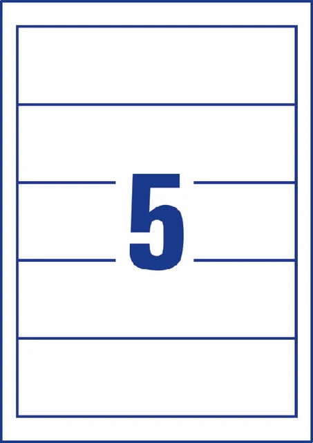 Rugetiket Avery C32267-25 insteekkaart 54x190mm breed wit