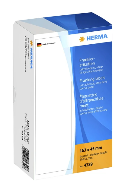 Frankeeretiket HERMA 4329 dubbel 163x45mm 500 stuks