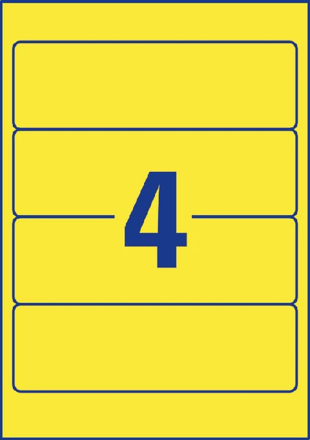 Rugetiket Avery Breed 61x192mm Zelfklevend Geel