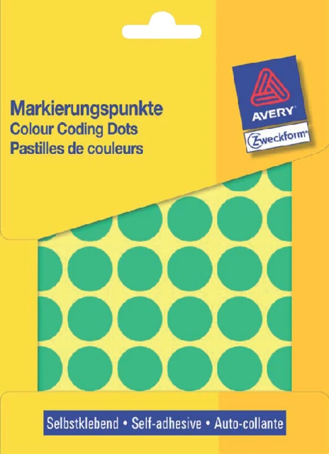 Etiket Avery Zweck 3376 18mm 1056st Groen