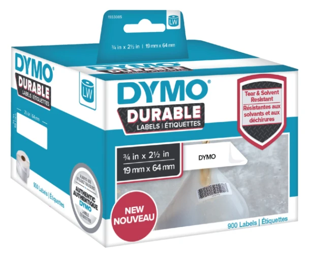 Label Etiket Dymo Durable 19330 64mmx19mm Wit
