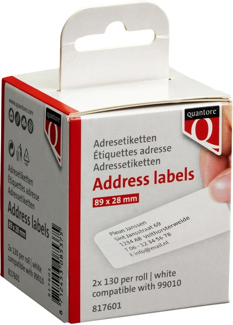 Label Etiket Quantore 99010 89mmx28mm adres wit