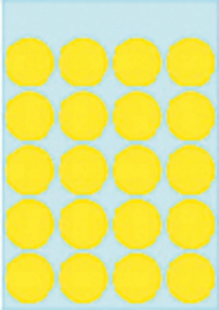 Etiket HERMA 1884 rond 19mm fluor geel 100stuks