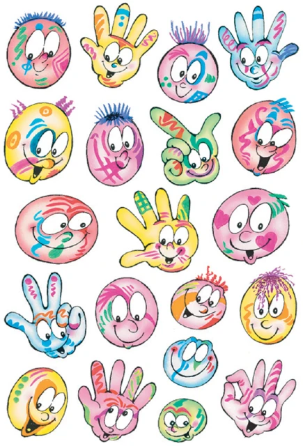 Etiket HERMA 3521 bonte gezichten; pakje 3 vel