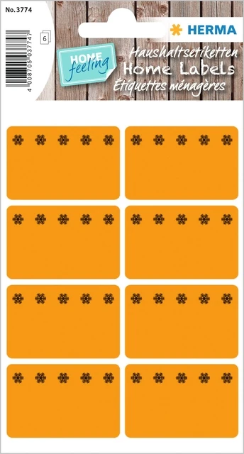 Etiket HERMA 3774 26x40mm diepvries oranje 48 stuks