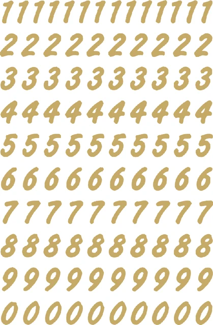 Etiket Herma 4151 8mm Getallen 0-9 Goud Op Transp