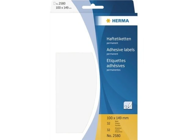 Etiket HERMA 2580 100x149mm wit 32 stuks