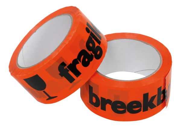 Waarschuwingstape breekbaar 50mmx66m oranje 3 rol