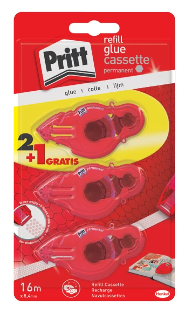 Lijmroller Pritt navulcassette permanent 2+1 gratis