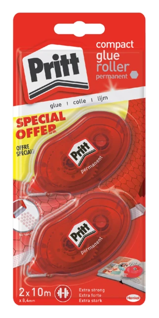 Lijmroller Pritt Compact permanent 2e halve prijs
