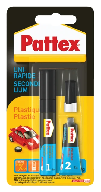 Secondelijm Pattex all plastic tube 3gram op blist