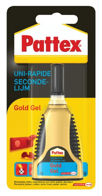 Lijm Pattex secondelijm Gold Quality Gel; 3 gram