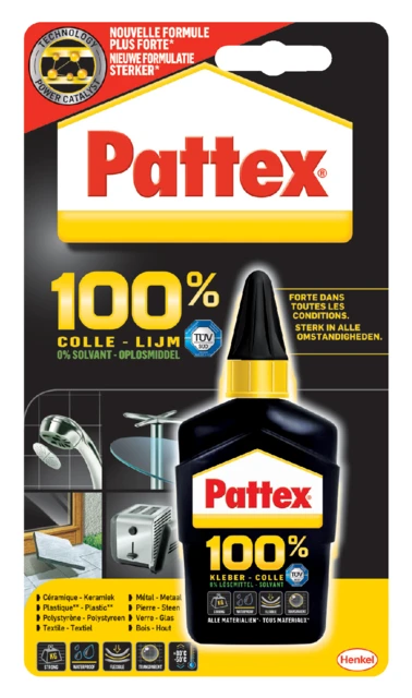 Lijm Pattex transparantlijm; 100% tube 50 gram