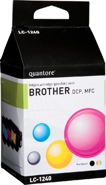 Inktcartridge Quantore tbv Brother LC-1240 combipak 4 stuks