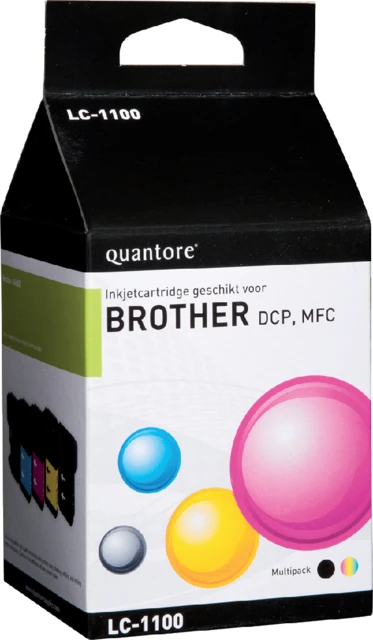 Inktcartridge Quantore tbv Brother LC-1100 4pak