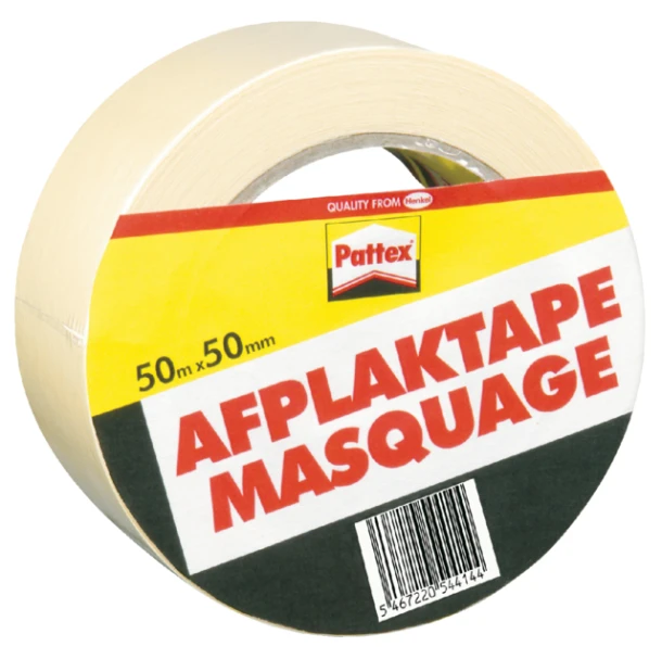 Tape crepe afplak Pattex; rol 50mmx50mtr